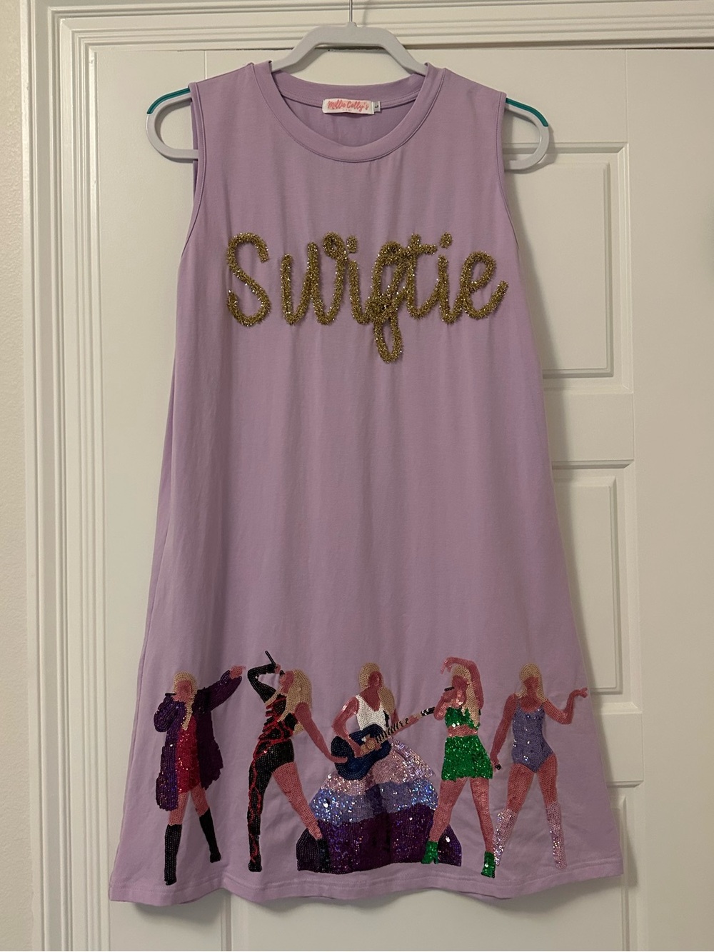 Lilac SWIFTIE Sequin Graphic Sleeveless Mini Dress - Taylor Swift Dress